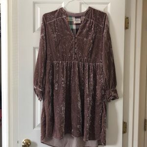 Lavender Crinkle Velvet Dress
